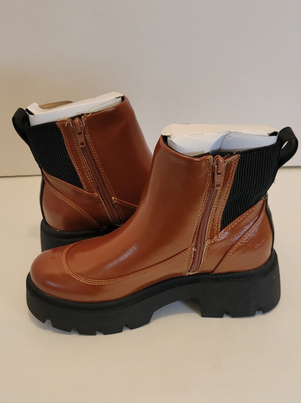 Portland Boot Company Lug Sole Chelsea Ankle Boots Mocha Brown NIB Women's Sz 6 - Picture 7 of 14